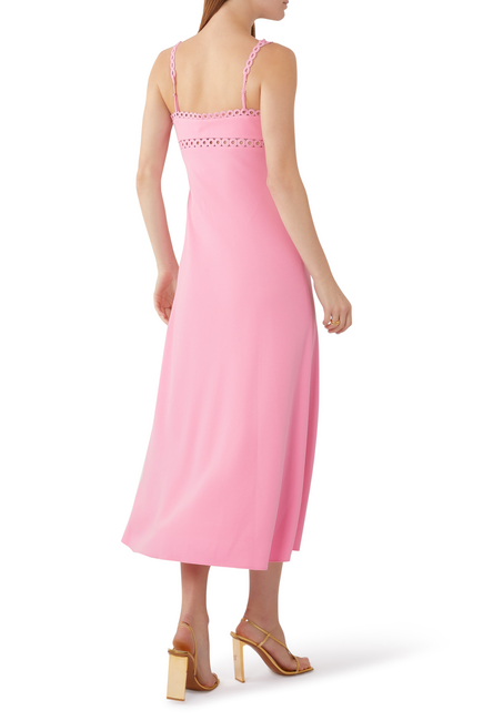 فستان سيفيلا متوسط اللطول بحلقات كروشيه وحمالة حول الرقبة